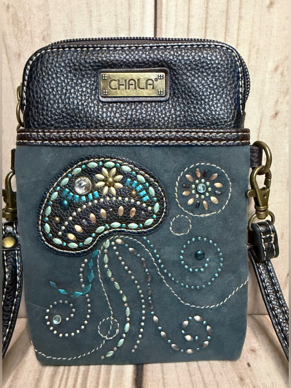 Chala Jelly Fish Cell Phone Purse Mini Crossbody Bag Charm & Adjustable Strap